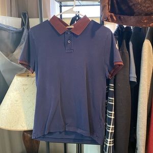 Moncler polo navy and burgundy size medium men’s